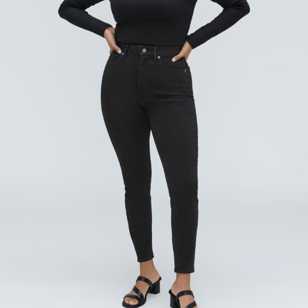 NWT Everlane The Curvy Way-High Skinny Jean in black size 26 crop